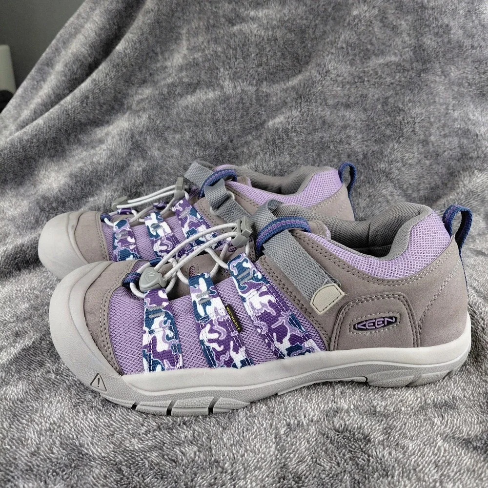 Keen‎ Knotch Peak Womens 7 Purple Camo Gray Bungee Strap Hiking Sneakers 1026184
